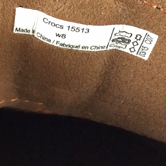 CROCS Brown Leather Clogs Mules with Buckle Sz 8 - Picture 10 of 11